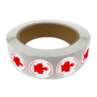 SPC - Étiquette 'Made in Canada' - 1po Cercle - Rouge/Blanc - 1000/rouleau-1000/rouleau