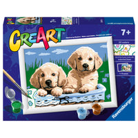 Ravensburger - CreArt Peinture par numéros chiots mignons série E-Développement artistique: La peinture par numéros favorise le développement de compétences des enfants en leur permettant de s'exercer à l'identification des couleurs, au côntrole du. 