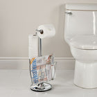 Support pour papier toilette, chrome-Porte-revues spacieux