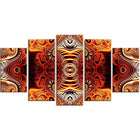 Designart – Imprimé moderne sur toile, symétrie dorée et argentée, 5 panneaux (PT3083-373)-Impression