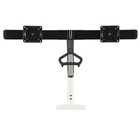 Double moniteur support de bureau Heavy Duty pour les écrans et moniteurs 22 à 27 po avec port USB de North Bayou - F27, Blanc-Double Écran moniteur montage