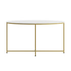 Flash Furniture - Table à café blanche de la collection Hampstead avec cadre doré mat-Finition en stratifié blanc