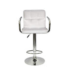 Nicer Furniture - tabouret de bar hydraulique pivotant Hexagram avec accoudoirs - blanc - paquet de 2-Ensemble de 2 tabourets contemporains, recouverts de similicuir polyuréthane durable.