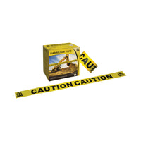 Ruban de bouclage, Avertissement, jaune, 3" x 1000pi-Peut être attaché, agrafé ou cloué sur place