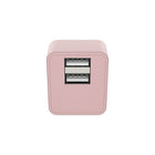 Chargeur mural double USB Basic Tech - Rose-Universel