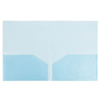 JAM Paper Chemise de plastique transparente à 2 pochettes, poids normal, 9 x 12 po, bleu, 12/paq.-Taille : 9 x 12