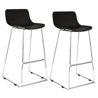 Cathay Importers – Tabouret de comptoir noir, dossier bas et pieds traîneau chromés, paq./2-Tabouret hauteur comptoir