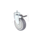 Colson – Roulette zinguée, diam. de roue : 4 po (102 mm), roulette : piv. avec frein, matériau : caoutchouc gris (Y480D-PGB-ST)-Diamètre de roue : 4 po (102 mm)