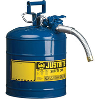 JustriteMD – Bidon de sécurité AccuFlowMC de type II, 5/8 po, 1 gal, bleu-Le mécanisme de déclenchement Safe-SqueezeMD exclusif d’AccuflowMC offre un débit régulier et un versement précis