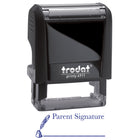 Trodat - Printy ''Parent Signature'' Self-Inking Stock Stamp - Anglais - Encre Bleue-Le message est « Signature parent » à l’encre bleue