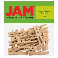 JAM PAPER - Pinces à linge 2", Naturel, Paquet de 24-Couleur : Naturel