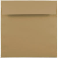 JAM Paper Enveloppes carrées de 6,5 x 6,5 po, brun havane, 25/paquet (227914986)-Enveloppes carrées pour invitation