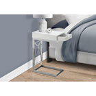 Monarch Specialties - 3170 Table D'Appoint - Metal Chrome/Blanc Lustre Et Tiroir-Assemblage nécessaire