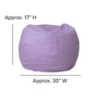 Flash Furniture – Fauteuil poire solide pour enfants, petits pois, croisé de coton, bleu lavande-Nettoyer les taches avec un chiffon humide