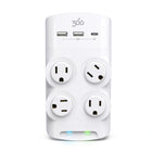 360 Electrical - Revolve45 Parasurtenseur rotatif 4 prises de 45 W - Blanc-4 prises brevetées rotatives à 360 degrés s'adaptent aux grandes fiches et organisent les cordons pour une configuration optimale