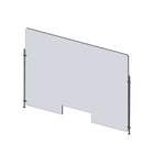 Mark Maker Rod Sneeze Guard - Acrylique transparent 1/4" -panneau de 42" Lx31,5"H- ensemble de tiges de 24"H - passage de 4"x12"-Distanciation sociale optimale entre deux groupes de personnes
