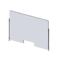 Mark Maker Rod Sneeze Guard - Acrylique transparent 1/4" -panneau de 42" Lx31,5"H- ensemble de tiges de 24"H - passage de 4"x12"-Distanciation sociale optimale entre deux groupes de personnes