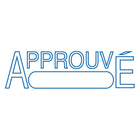 Trodat – Timbre auto-encreur Printy ''Approuvé'' avec fenêtre encre bleue 4911-Cartouche d'encre remplaçable de longue durée