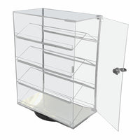 Eddie's - Vitrine acrylique rotative verrouillable de 17,75 po - Transparent-Vitrine d'exposition