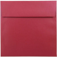 JAM Paper Enveloppes Stardream à fini métallisé, 6,5 x 6,5 po, rouge Jupiter, 250/paquet-Enveloppes Stardream en papier rouge Jupiter à effet métallisé