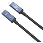 j5Create - JUC29L08 Câble USB Type-C 40 Gbit/s 240 W - Noir/Gris-Prend en charge la charge rapide sur les appareils compatibles