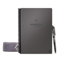Rocketbook – Cahier Réutilisable Intelligent Fusion – Format Exécutif – 21 Feuilles – Gris Espace Profond-Fini le gaspillage de papier – ce notebook écoresponsable offre 7 modèles de page différents pour la planification, la création de listes, l’établissement d’objectifs, la prise de notes, les croquis et le partage de grandes idées