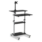 Mount-It! - Bureau d’ordinateur debout mobile/poste de travail à hauteur réglable (Bureau debout + support pour écran)-Excellente maniabilité avec une largeur totale de 28 po et une profondeur de 27,5 po