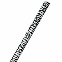 JAM Paper -  Papier cadeau – Papier cadeau imprimé zèbre – 50 m² au total – Rayures safari noires et blanches – 2 rouleaux/paquet-Couleur : noir rayé zébré, Le papier d'emballage coloré donnera envie à tous de découvrir ce qu'il y a à l'intérieur