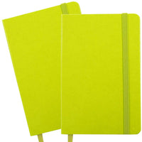 JAM Paper ? Carnet ligné couverture rigide, fermeture à élastique, format voyage (4 x 6 po), pomme verte, 2/paquet (340528852g)-Carnet/journal à couverture rigide vert pomme