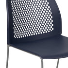 Flash Furniture - Chaise empilable marine de la série HERCULES à dossier ventilé et à base traîneau enduite de poudre grise-Le dossier perforé permet la circulation de l'air