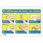 Zenith - Enseigne avec pictogramme - N'oubliez pas de lavez vos mains - 10" x 14" - Aluminium-N'oubliez pas de lavez vos main