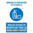 Autocollant Mark Maker Français Vinyle adhésif - Empechez La Propagation, Veuliez Utilisez Du Desinfecatant Pour Les Mains-Autocollant autocollant français face adhésive