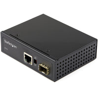 StarTech - Industrial Fibre to Ethernet Media Converter - 1Gbps SFP to RJ45/ Cat6-CONVERTISSEUR FIBRE RJ45 INDUSTRIEL : étend et convertit la fibre 1 Gbit/s en cuivre RJ45 | temp. de fonctionnement -40 °C à 75 °C | Alimentation 12 à 56 V pour app. solaires/automobiles/ferroviaires