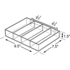 Azar Displays – Plateau à 4 compartiments pour panneau perforé/à lattes, 2/paquet (225544)-Le plateau d’affichage est doté de deux crochets métalliques en U pour vous permettre de le fixer à un panneau perforé ou à lattes
