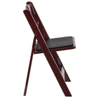 Flash Furniture – Chaise pliante acajou HERCULES, résine, capacité 800 lb, siège vinyle rembourré noir, 4/bte (LIE1MAH)-Design léger
