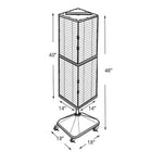 Azar Displays – Présentoir de sol à panneaux perforés emboîtables sur 4 côtés et à roulettes, 40 x 14 x 14 po, vert (701436-GRE)-Dimensions : Unité : 40 haut. x 14 larg. x 14 prof. (po); Base : 5 haut. x 18 larg. x 18 prof. (po)