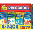 Carte flash préscolaire pour la zone scolaire, paquet de 4-Aidez votre enfant d'âge préscolaire à se préparer pour S-U-C-C-E-S-S ! Quatre jeux de cartes flash colorées dans ce petit emballage offrent 4 fois plus d'apprentissage ! Ils sont parfaits pour la maison et les salles de classe.