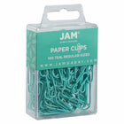 JAM PAPER - Colore norme 1" Trombones, Bleu sarcelle, 2 paquets de 100-Taille : 2,5 cm (Norme/regulier)