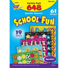 Trend Enterprises - Autocollants brillants, School Fun Variety Pack, 1296/paquet (T-63904)-Design : Scolaire