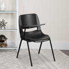 Flash Furniture - Chaise coquille ergonomique noire avec accoudoir-tablette rabattable pour droitiers-Installation nécessaire : fixer le bras de la tablette avec 2 vis