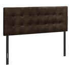 Monarch Specialties - 6000Q Lit Queen Tete De Lit Simili - Cuir Brun-Tête de lit bouton touffeté et rembourré en similicuir brun