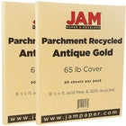 JAM Paper 65 lb, papier couverture cartonné recyclé parchemin, 8 1/2 x 11 po, or antique, paquet de 100 feuilles-Or antique