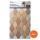CTG Brands – Carreaux muraux autocollants, festonnés, 11,8 po x 7,8 po, beige, paq./6-Matériel : plastique durable