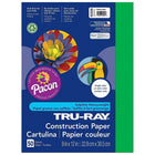 Papier de construction Pacon Tru-Ray, 9" x 12", vert festif, 300 feuilles-Papier au sulfite épais de 76 lb, 100 % teint en cuve avec des fibres plus longues et plus résistantes.