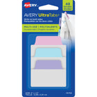 Avery - Ultra Tabs - 2 po x 1½ po Polyvalents, Repositionnables, Marquables Sur Les Deux Côtés, Couleurs Pastel, Paquet de 48-Couleurs pastel : rose, mauve et bleu