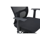 Brassex - Chaise de bureau Baker, noir-Structure robuste en métal et bois composite pour un bon maintien