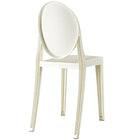 Nicer Furniture - chaise d'appoint fantôme de Louis XVI - blanc - 4 pièces-Conception fluide. Siège profilé. Empilable pour économiser de l'espace.