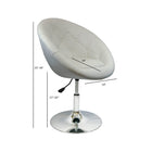 Nicer Furniture - tabouret de meuble-lavabo rond - blanc-Base en forme de cloche chromée pour la stabilité