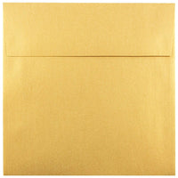 JAM Paper Enveloppes carrées Stardream à effet métallisé et à fermeture gommée, 6 x 6 po, doré, 50/pqt-Doré