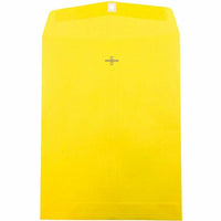JAM Paper - Enveloppes Colourées pour catalogue à extrémité ouverte - 10 x 13 - avec fermeture à fermoir - jaune recyclé - paquet de 25-Enveloppe jaune